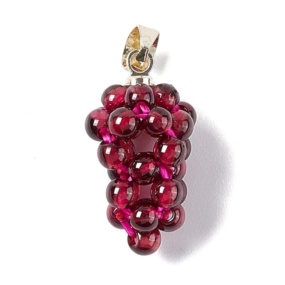 1387 10Pcs 3D Grape Fruits Charms Natural Garnet Grape Healing Charms